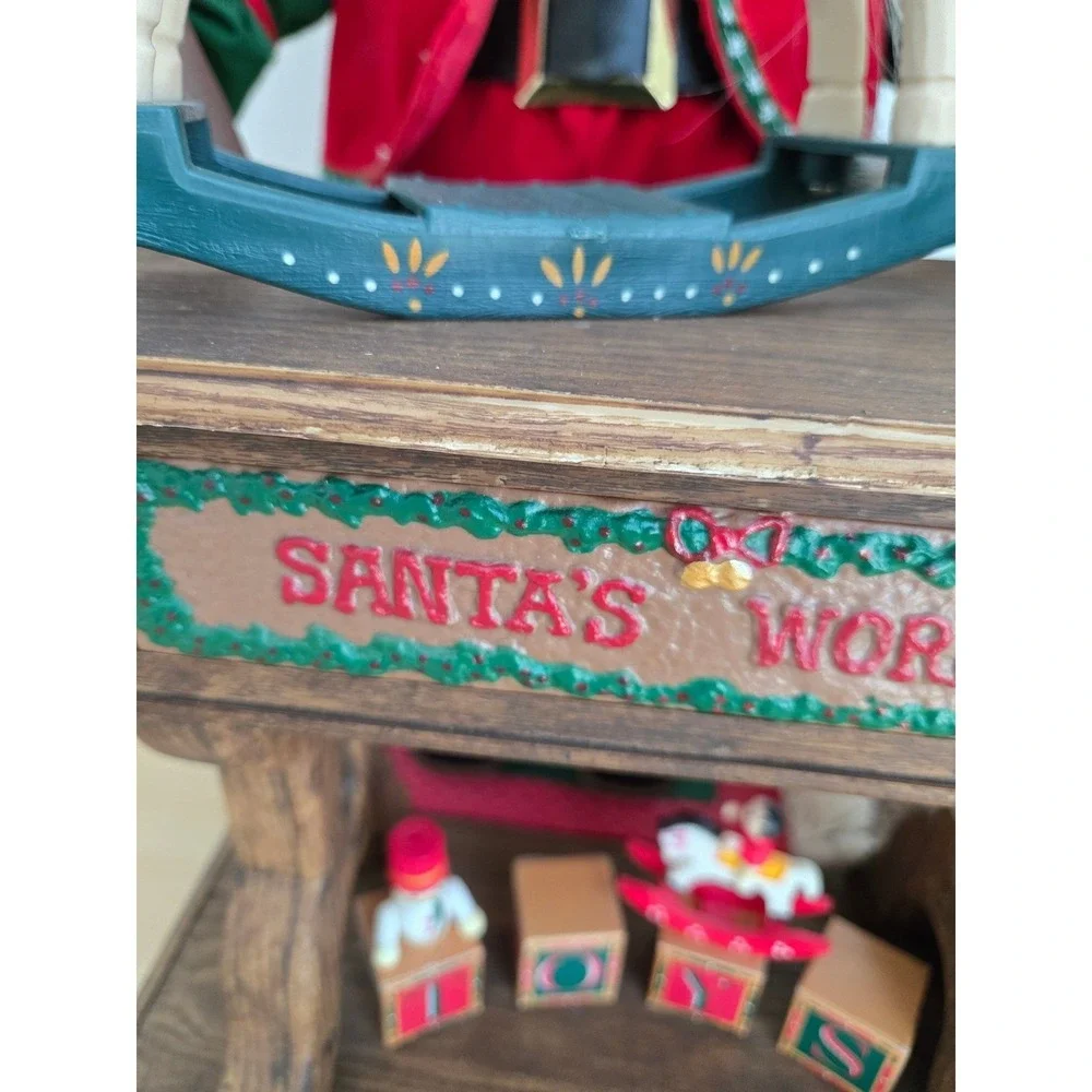 Holiday Animatronic Santa's Workshop Motion Figure Christmas Decor Rocking Horse